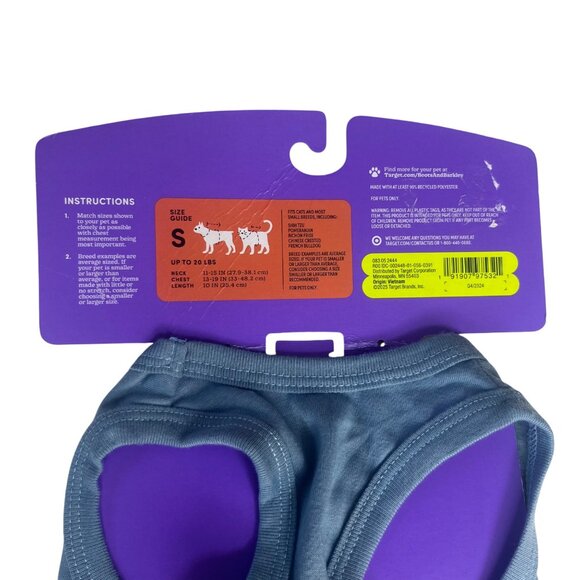 Boots & Barkley Dog Shirt Sock Burglar Small Blue New Pet Clothing - Picture 5 of 5